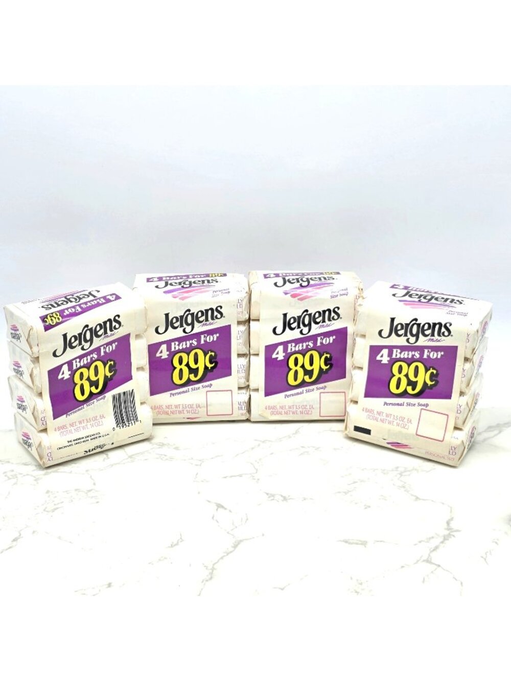 Vintage Jergens Mild Bar Soap Personal Size 16 Bars 3.5 oz ea USA 1991 NEW